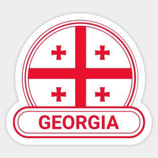Georgia Country Badge - Georgia Flag Sticker